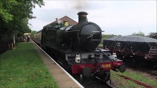 GWR 5199 BRINGS ITS TRAIN THROUGH DUNSTER AND WATCHET STATIONS WSR [upl. by Nemrac]