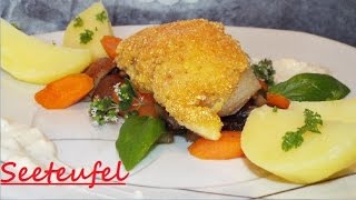 Seeteufel in Polenta  Mantel  Glutenfrei [upl. by Laehcor]