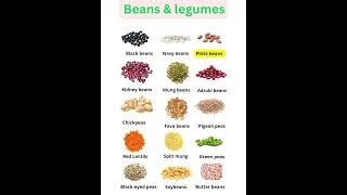 Beans and Legumes Names English Vocabulary with Pictures English Names with Pictures Shortfeeds [upl. by Eniliuqcaj]