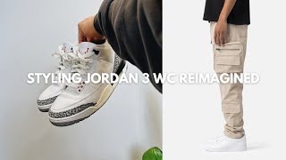 4 Outfits w Jordan 3 White Cement Reimagined  Ft BLACKTAILOR [upl. by Llemart]