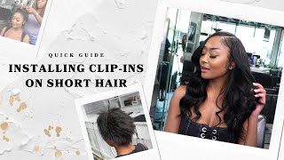 Quick amp Easy ClipIn Hair Extensions Installation on Short Hair Tutorial [upl. by Showker]