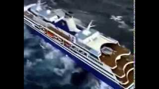 Onda Gigante 2014  Navio Cruzeiro enfrenta ondas na Europa [upl. by Naro588]