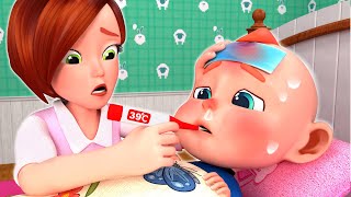 Baby Got Sick  Fake Mommy  Taking Care of Baby  Rosoo Nursery Rhymes amp Kids Songs [upl. by Brocklin520]