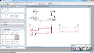 Tutorial Festo Fluidsim  step by step program Ladder plc Festo A A B B [upl. by Ennovihs]