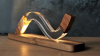 Curved Epoxy Resin Table Lamp  Epoxy Resin Art [upl. by Bausch691]