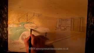 HOW TO PAINT WATERCOLOUR CLASSIC CAR SHOWROOM [upl. by Nile]