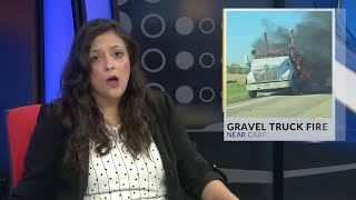 Gravel truck fire stumps local police [upl. by Iaoh317]