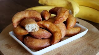 Donas de plátano fritas 🍩🍌 ¡FÁCILES Y RÁPIDAS 😋 [upl. by Eiten]