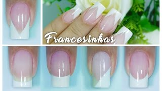 5 Modelos de Francesinhas e 5 Maneiras Diferentes de Fazer  francesa  French nail  Aline Makelyne [upl. by Leonardo]