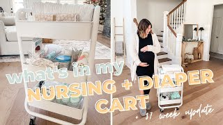 whats in my nursing  diaper cart  37 week update [upl. by Allimac]