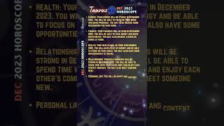 Taurus Horoscope for December 2023 [upl. by Yedarb356]