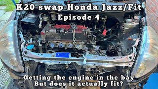 K20 swap Honda FitJazz Engine bay prep Episode 4 [upl. by Bow962]