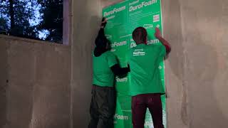 How To Insulate Interior Basement Walls with DuroFoam Insulation [upl. by Aitra]