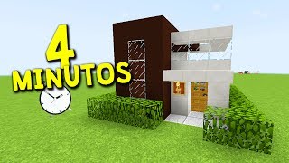 COMO CONSTRUIR UMA CASA MODERNA E BONITA EM 4 MINUTOS NO MINECRAFT  Modern House [upl. by Anomis]