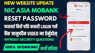 How To Reset NIC Asia Mobile Banking Password Without Security Questions  Digital Help Nepal [upl. by Nadya]