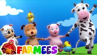 kids animal song  nursery rhymes  farm song  childrens rhymes  3d rhymes by Farmees [upl. by Martelle]