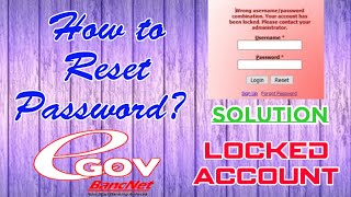 Egov Bancnet Locked Account  How to Reset Password [upl. by Lachlan850]