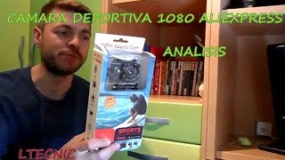 CAMARA DEPORTIVAestilo gopro 1080 de aliexpress montada en jjrc h26 analisis y unboxing [upl. by Johst]