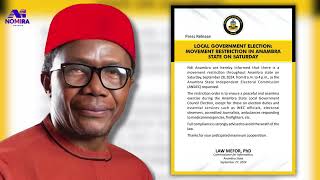 Anambra Govt Announces Movement Restriction Ahead of Local Gov Elections [upl. by Ainehs811]