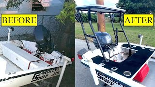 HOW TO MAKE A SMALL BOAT FIBERGLASS REAR DECK FOR POLING PLATFORM DIY START TO FINISH [upl. by Yanaton]