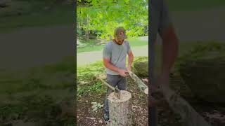 Making A DIY Baseball Bat With An Axe [upl. by Ennelram625]