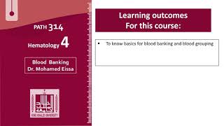 Hematology  4  U1L1  Learning outcomes [upl. by Nemra739]