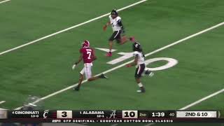 Alabama WR JaCorey Brooks 44 Yard TD vs Cincinnati  2021 College Football [upl. by Yasibit]