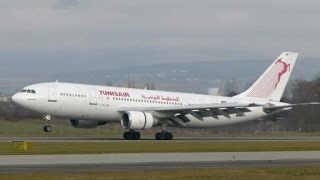 RARE Tunisair A300 landing amp takeoff  GVA  21122013 [upl. by Crooks]