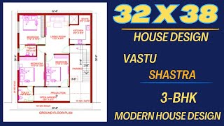 3238 House map  3238 Home Plan 3bhk  32 by 38 House design  Girish Architecture [upl. by Dhar182]