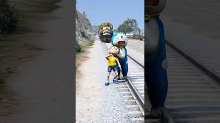 DORAEMON FALL FROM MOUNTAIN NOBITA LEFT BEHIND  gta5 shorts [upl. by Alyse402]