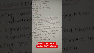 Syllabus For LTR Mains Exam Tgt PCM ltr syllabus [upl. by Anotyal]