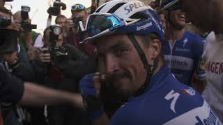 Julian Alaphilippe amp Deceuninck  QuickStep in seventh heaven at MilanoSanremo [upl. by Nymrak]