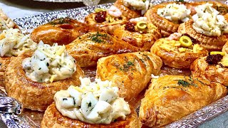 Viennoiserie salée مملحات رمضان عندي ليكوم 3اشكال بحشوات شهية تنوعو بيها في مائدة الافطار [upl. by Chun]