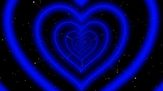 Heart Tunnel Background Loop💙Blue Heart Background  Neon Lights Background Effect  Neon Lights [upl. by Elirpa]