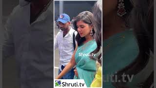 Kalyani Priyadarshan  Jeyam Ravi’s Genie movie pooja [upl. by Moia526]