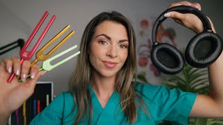 ASMR Hearing Exam Your MOST Favourite Tests Tuning Forks Beep Tests Competing Phrases 🎧 [upl. by Kiyoshi]