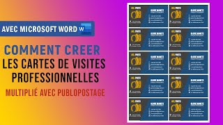 Comment créer des cartes de visites professionnelles ms word avec publipostage [upl. by Chae409]