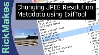 Changing JPEG Resolution Metadata using ExifTool [upl. by Haelhsa563]