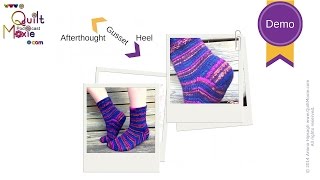 Afterthought Gusset Heel for knitted toeup or cuff down socks Demo [upl. by Ynohtnaleahcim]