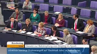 Bundestag Debatte zur Bekämpfung von Doping im Sport am 13112015 [upl. by Nishom249]