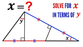 Can you find the angle X in terms of Y  Triangle  math maths  geometry [upl. by Cynara782]