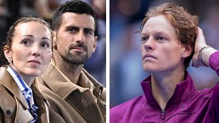 Novak Djokovics wife Jelena warns Jannik Sinner after he hired Serbs two exallies [upl. by Vinay]