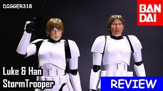 Luke amp Han Stormtrooper Bandai Model Kits Toy Review 4K [upl. by Iramohs]