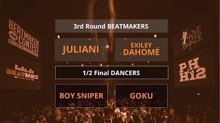 Beatdance Contest 2017  12 final Battle  Boy Sniper vs Goku  Juliani vs Exiley Dahomé [upl. by Spevek]