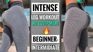 12 MIN INTENSE LEG WORKOUT  GET TONED amp BEAUTIFUL THICK THIGHS AT HOMENo equipment [upl. by Erine694]