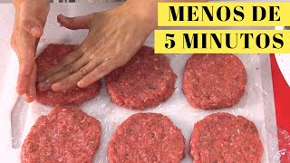 Hamburguesas de carne en MENOS DE 5 MINUTOS Mira qué jugosas [upl. by Auop]