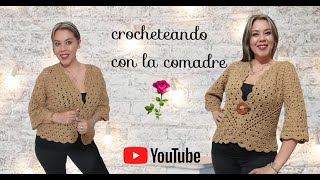 Cárdigan o saco hexagonal a crochet parte 1 💯 TODAS LAS TALLAS [upl. by Adnilreh]