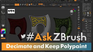 AskZBrush  How to Keep Polypaint When Using Decimation Master [upl. by Nostaw]