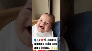 ZÉ LEONARDO BATENDO PAPO E SORRINDO MUITO PARA O TIO LUCA🗣️📢❤️ [upl. by Oterol]