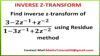 How to find Inverse ZTransform Using Residue Method Examples in Tamil l M3 l ZTransform [upl. by Feliks]